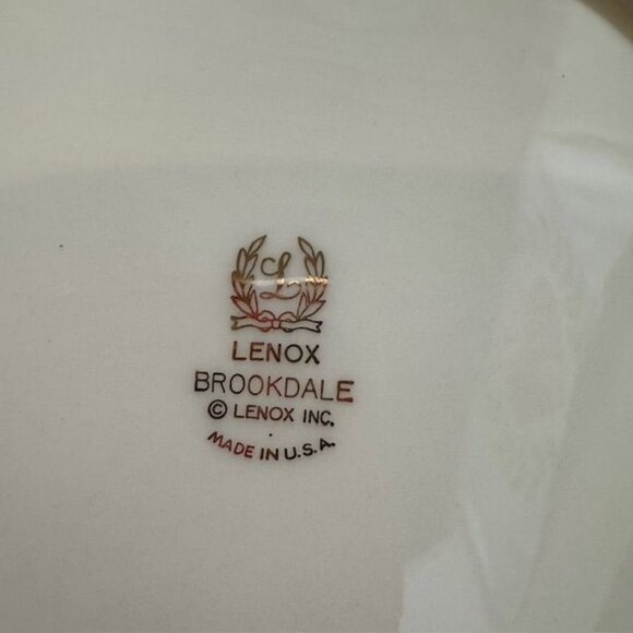 Lenox Brookdale China Set - Cup Saucer & Dinner Plate - Floral Design With Plati - Picture 12 of 13